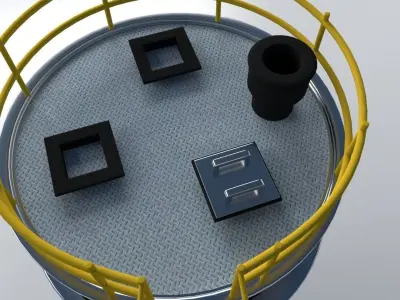 Silos industrial silo 3D model