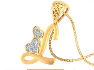 L Letter pendant 3D print model