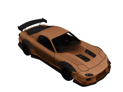 Mazda RX7 Modified Tuning Car Street Racing Vehicle Model 3D model
