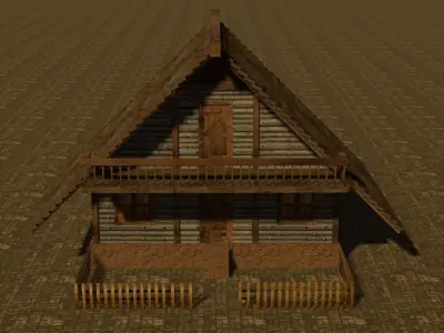 Medieval house six 15 Low-poly 3D model