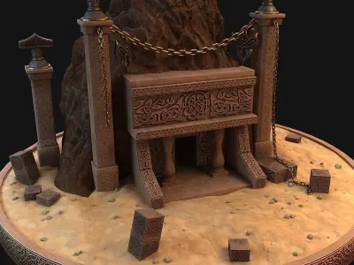 Cave entrance 3D model