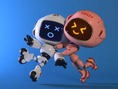 Robots - Norman and Lussy  3D Model Pack