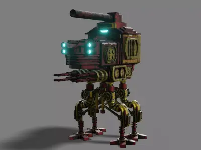 sci fi steampunk Spider tank 3D model
