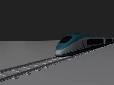 Real High Speed Train 3D Model Low-poly 3D model