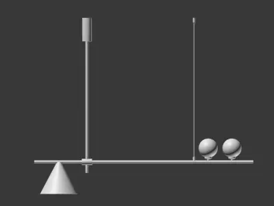 Mid Century Modern 3 Light Black 3D model