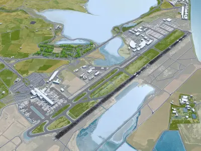 Larnaca International Airport 10km Low-poly 3D model