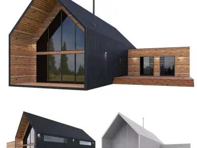 Barn house 03 Low-poly 3D model