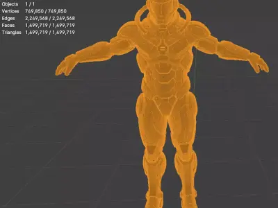 Futuristic Sci-Fi Armored Soldier 3D Model 3D model