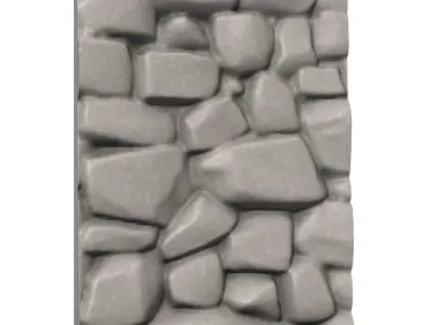 Tumbled Stone Wall Low Poly Asset 3D print model purchase