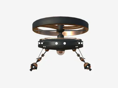 Flying Robot I06 Black Bronze - SciFi Character Design Low-poly 3D model