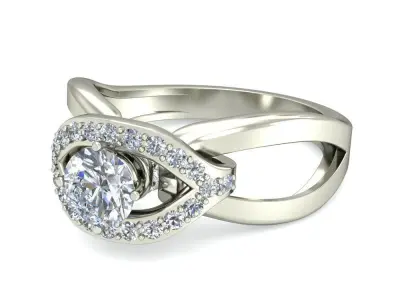 Women Wedding Engagement Two Band Ring 3D print model get