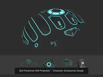 10 Scifi Parachute A Collection - Character Accessories Design 3D Model Pack