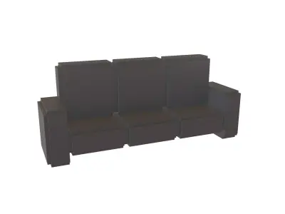 Voxel Sofa v2 009 Low-poly 3D model