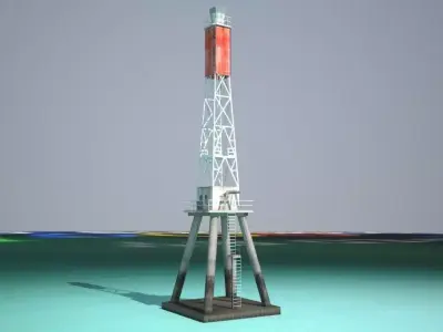 The Creal Reef Lighthouse Low poly Low-poly 3D model