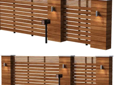 043 Modern Fence 01 3D model