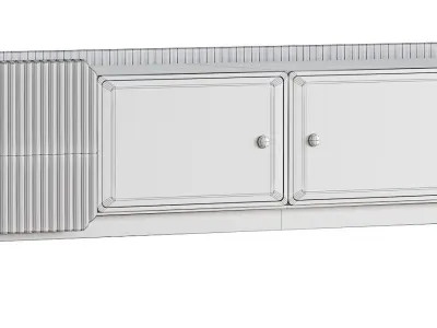 Palley Modern Glass Doors in White for TV 3D model