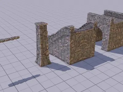 Stone Bridge Low-poly 3D model shop