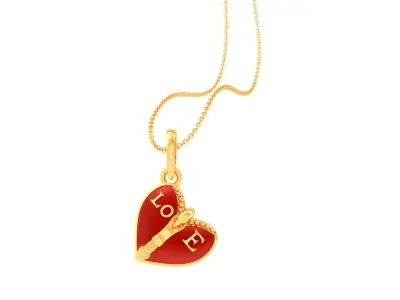Kids Heart Pendants 3dm STL OBJ FBX Renders Details 3D print model shop