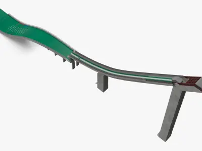  Synthetic Ski Jump Track with Athlete 
