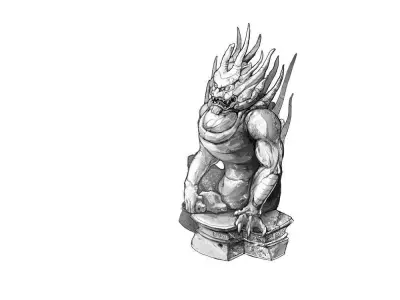 Game Model - guardian of the tomb of the evil ston 3D model