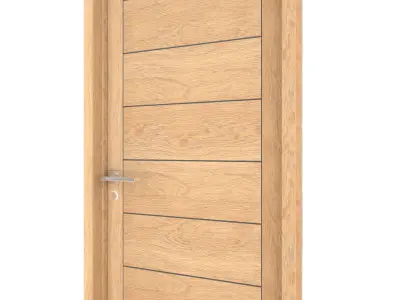 Door-029 door with wooden frame 3D model