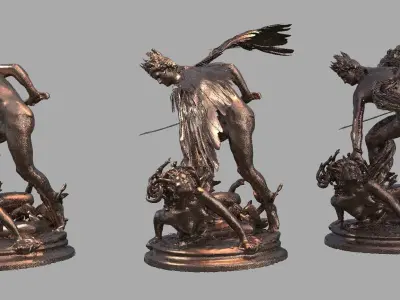 Perseus Statue Action 3 versions 3D model