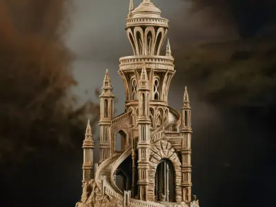 ELVEN DREAM CASTLE - LOTR-INSPIRED FANTASY TOWER 3D print model