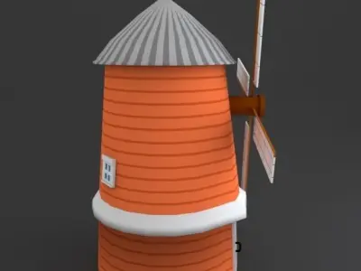 Windmill Low-poly 3D model