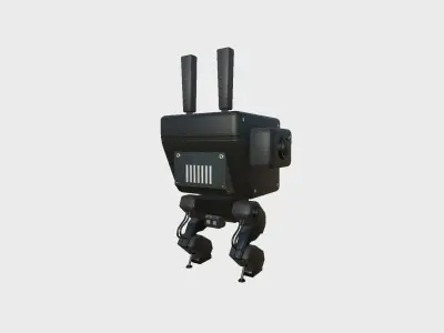 Robot C1 Black - Sentinel Character SciFi Design Low-poly 3D model