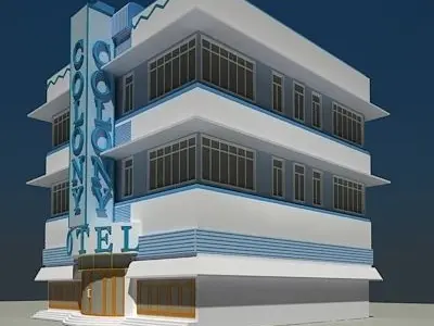 HD Hotel Building  Free 3D model