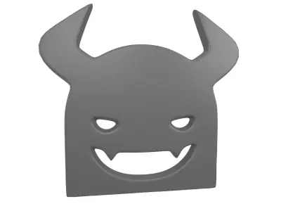 Angry Face with Horns Symbol V1 001 Low-poly 3D model