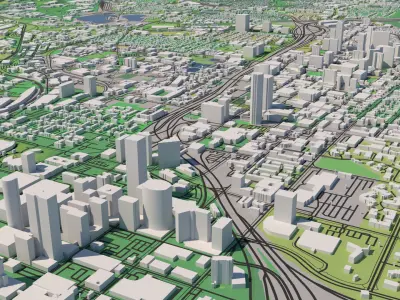 Atlanta Georgia USA 25x25km 3D City Map 3D model