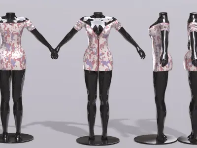 Female Clothing Low-poly 3D model