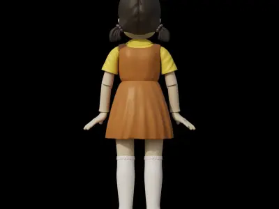 Squid Game Green Light Red Light Killer Doll 3D model