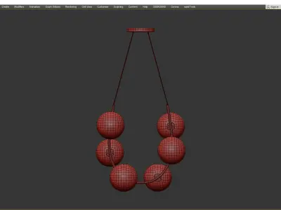 Marcan 6 Ball Chandelier Black Low-poly 3D model