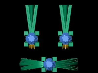 women one stone ring gold ultra light 3D Model Pack