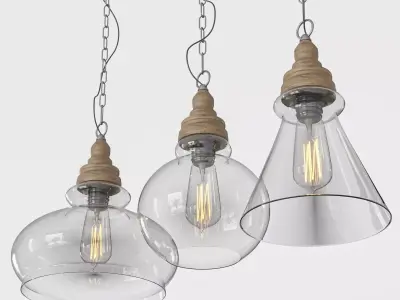warmly-thalia-clear-glass-vintage-antique-hanging-light glass... 3D model