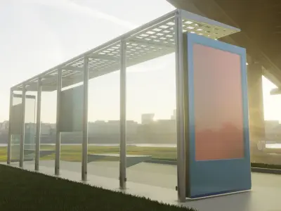 Bus Stop Version 3 Low-poly 3D model