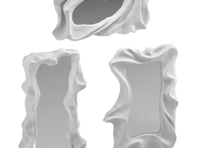 Organic plaster mirrors - 3 models 3D model