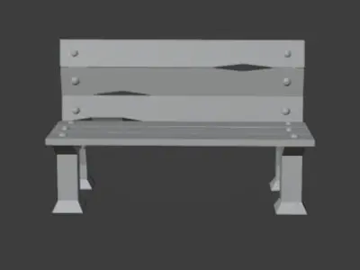 Bench Low Poly Low-poly 3D model