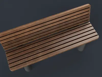 Modern Outdoor Bench 46 PBR Game Ready Low-poly 3D model