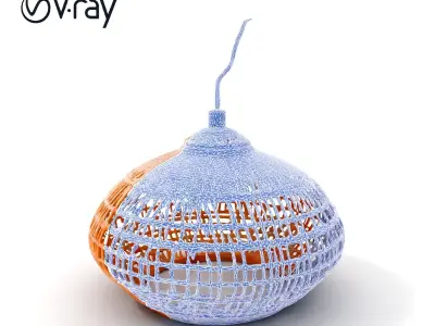 Wicker Pendant Light Model Pack Low-poly 3D model