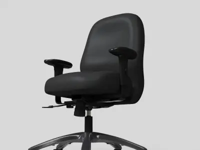 Black Office Chair high def rev-02 Low-poly 3D model