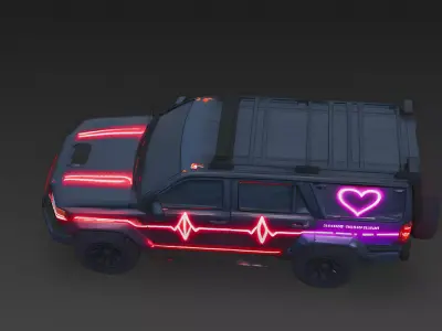 Heartbeat Neon Tactical SUV 3D Model Low-poly 3D model