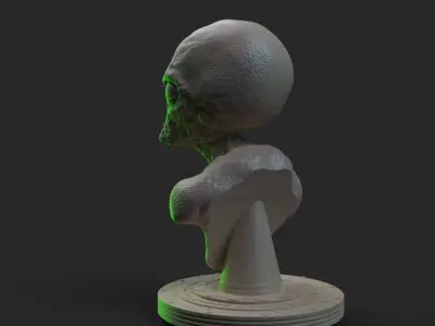 Grey Alien  Bust  3D print model