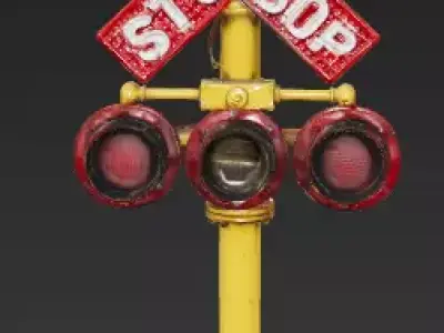 Antique Mechanical Semaphore Traffic Sign 3D Model Low-poly 3D model