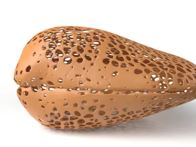 Clam Voronoi Low-poly 3D model