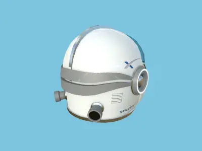 Astronaut Helmet 01 - SpaceX - Character Design Fashion Low-poly 3D model