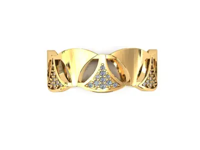Tri Light Geometric Gold Ring   3D print model