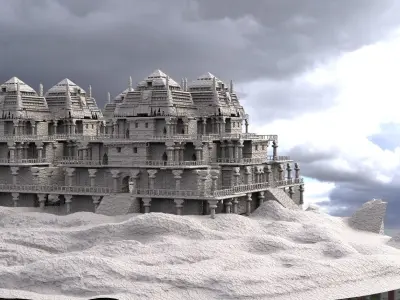 Desert Temple Ruins 3D model